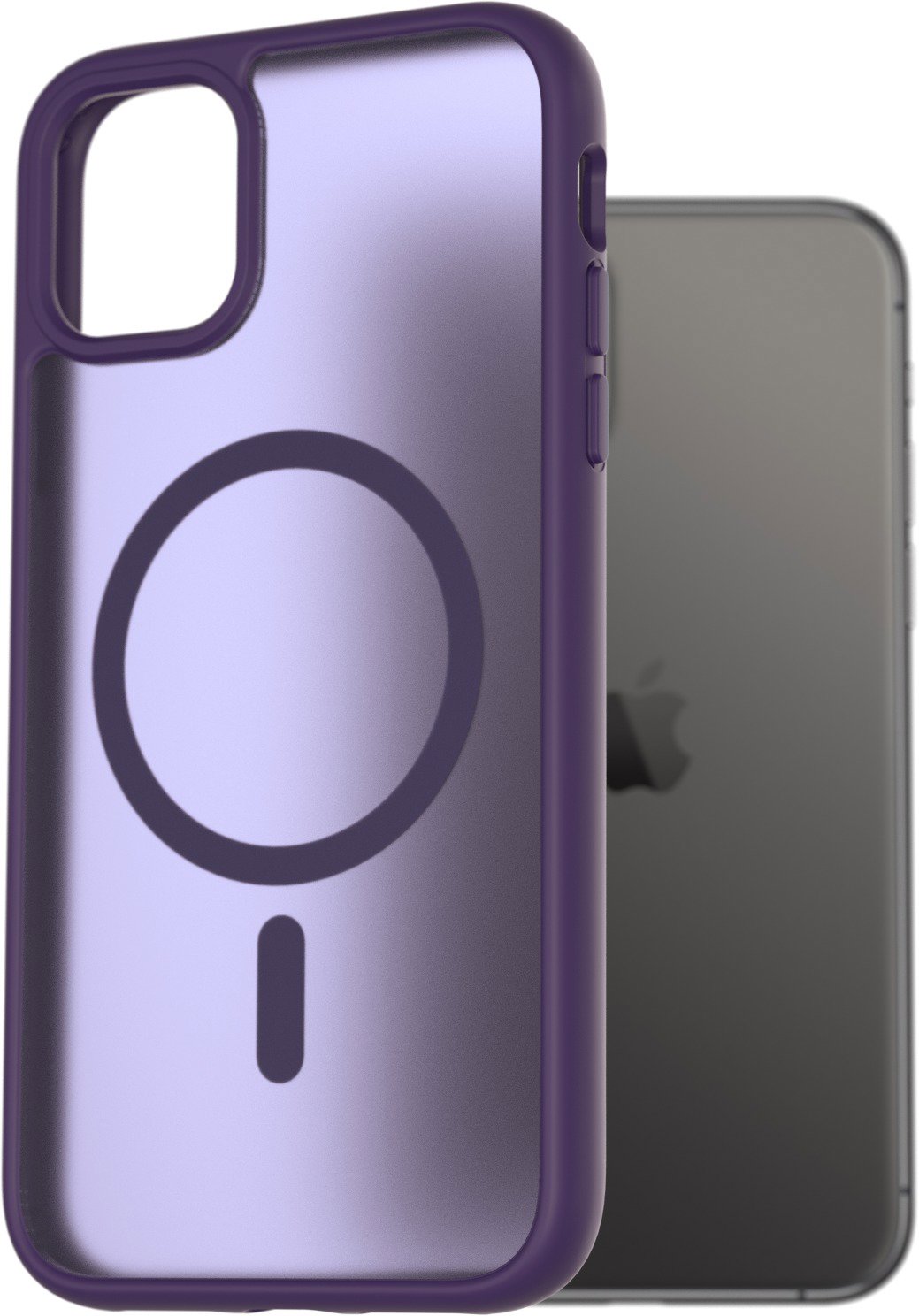 AlzaGuard Matte Case Compatible with Magsafe na iPhone 11 tmavofialový