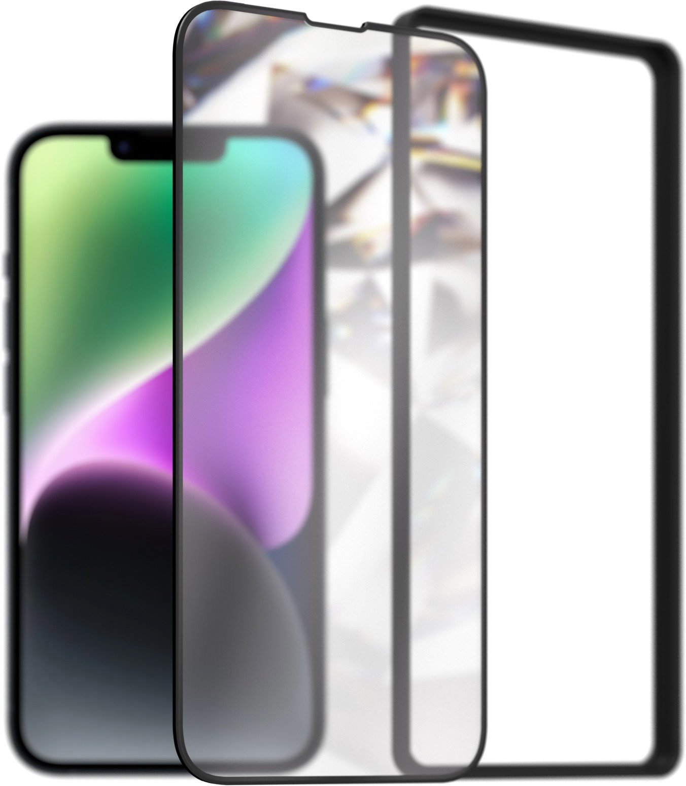 AlzaGuard 3D DiamondShiel Glass pre iPhone 13 / 13 Pro / 14 / 16e / 17e s inštalačným rámčekom