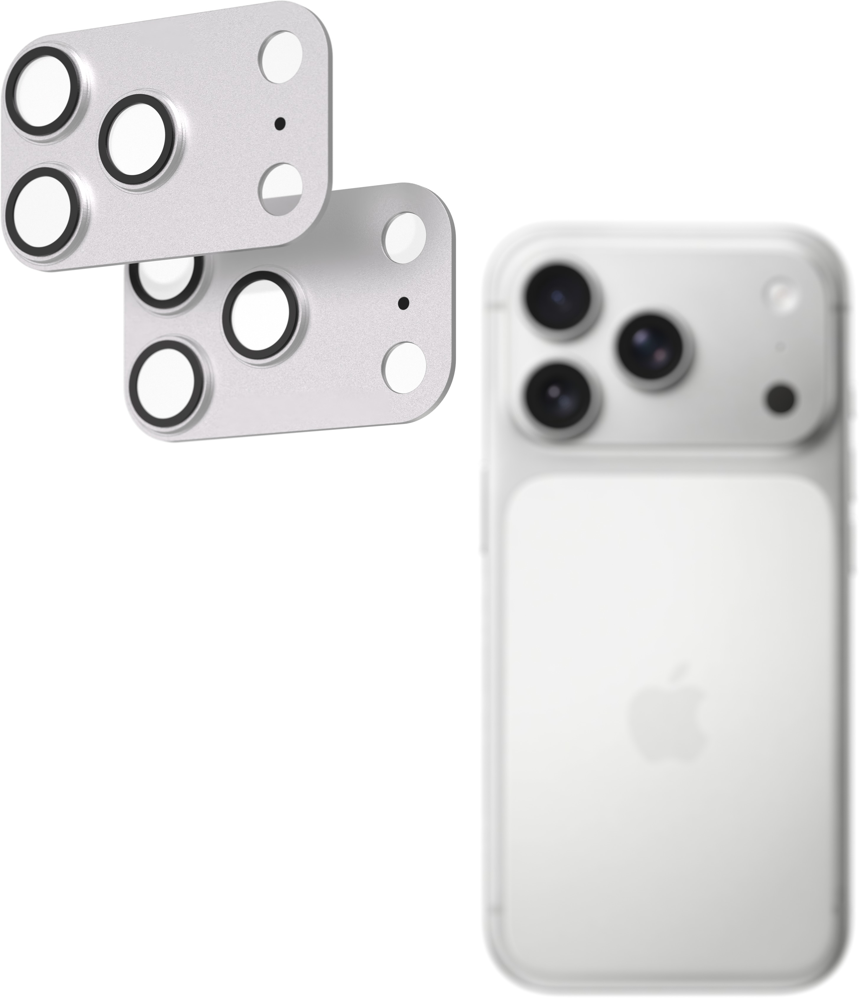 AlzaGuard Metal Lens Protector pre iPhone 17 Pro strieborné