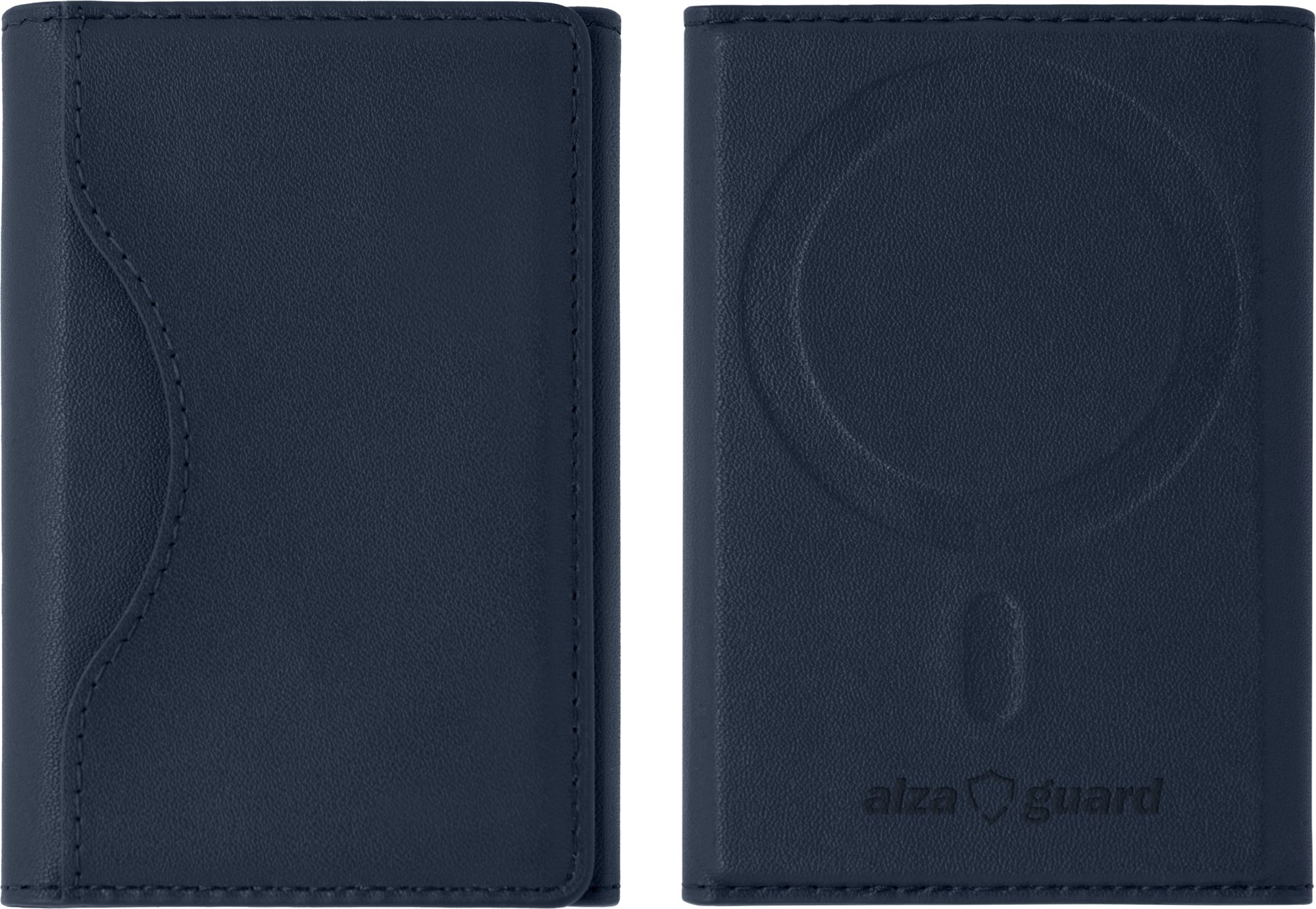 AlzaGuard foldable PU leather wallet Compatible with Magsafe – modrá