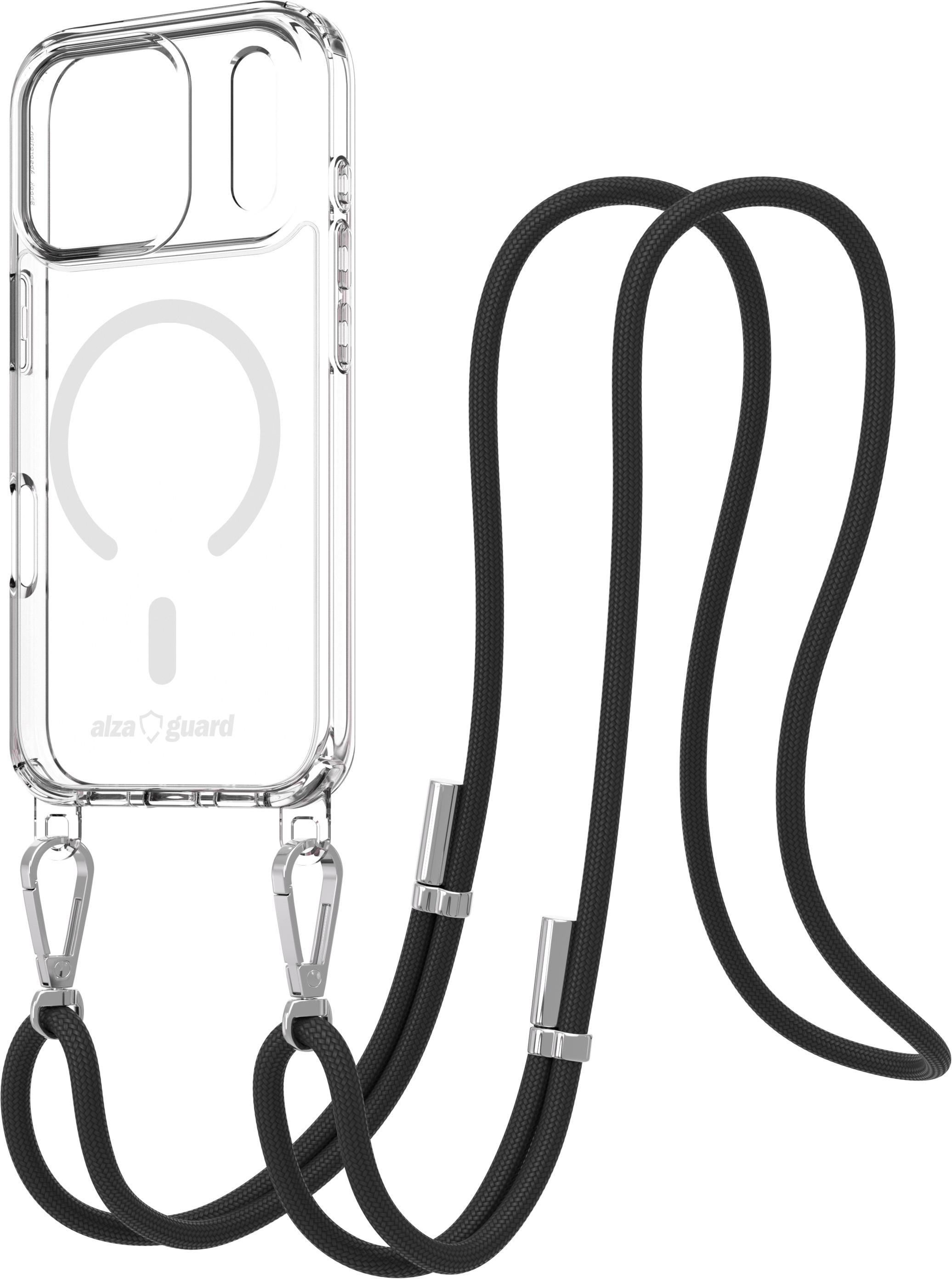 AlzaGuard Luxe Detach Lanyard Case Compatible with MagSafe pre iPhone 17 Pro čierny