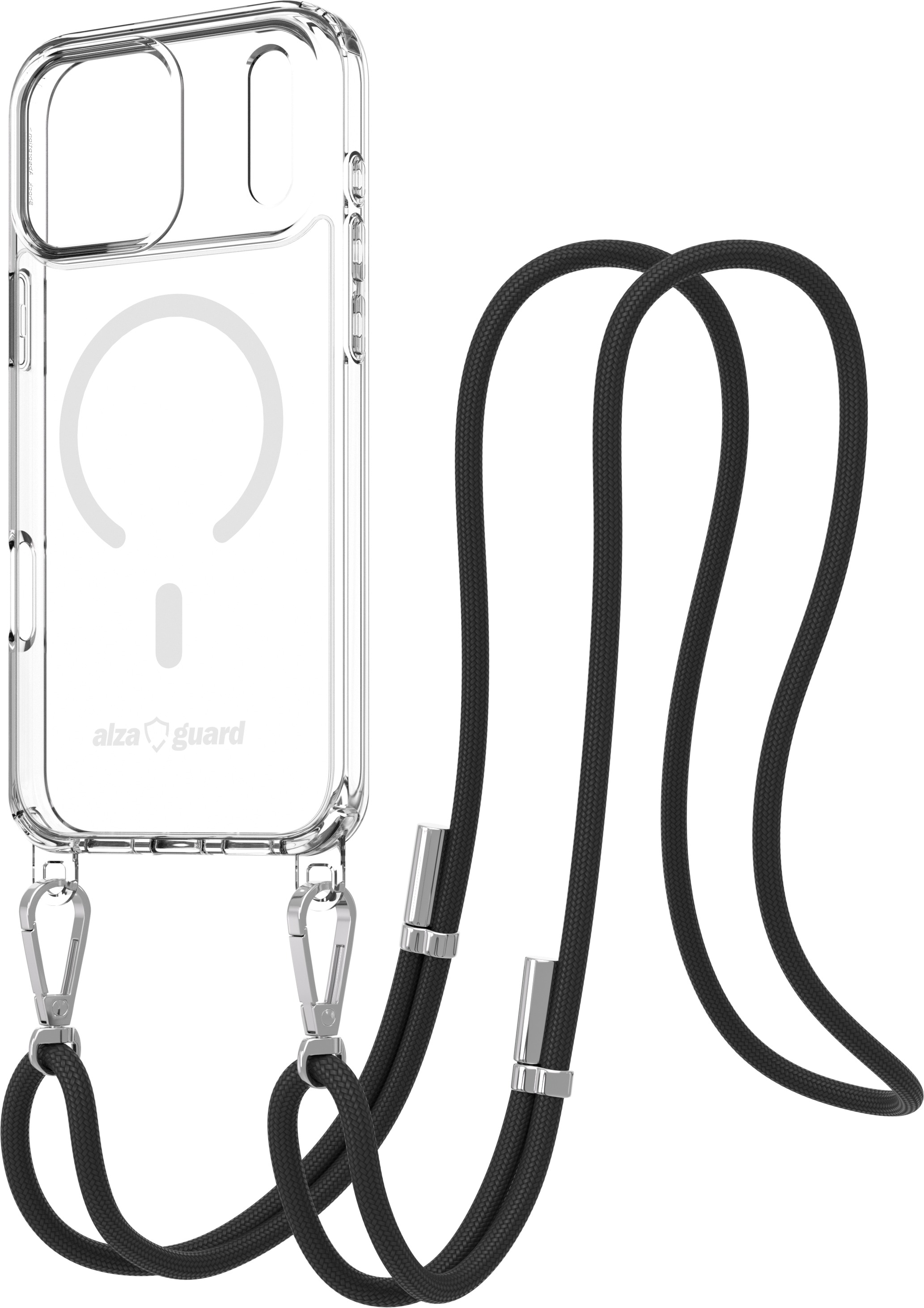 AlzaGuard Luxe Detach Lanyard Case Compatible with MagSafe pre iPhone 17 Pro Max čierny