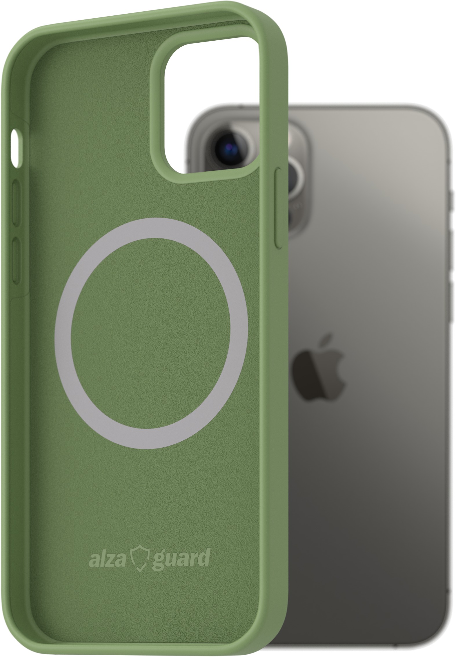 AlzaGuard Silicone Case Compatible with Magsafe pre iPhone 12/12 Pro zelený