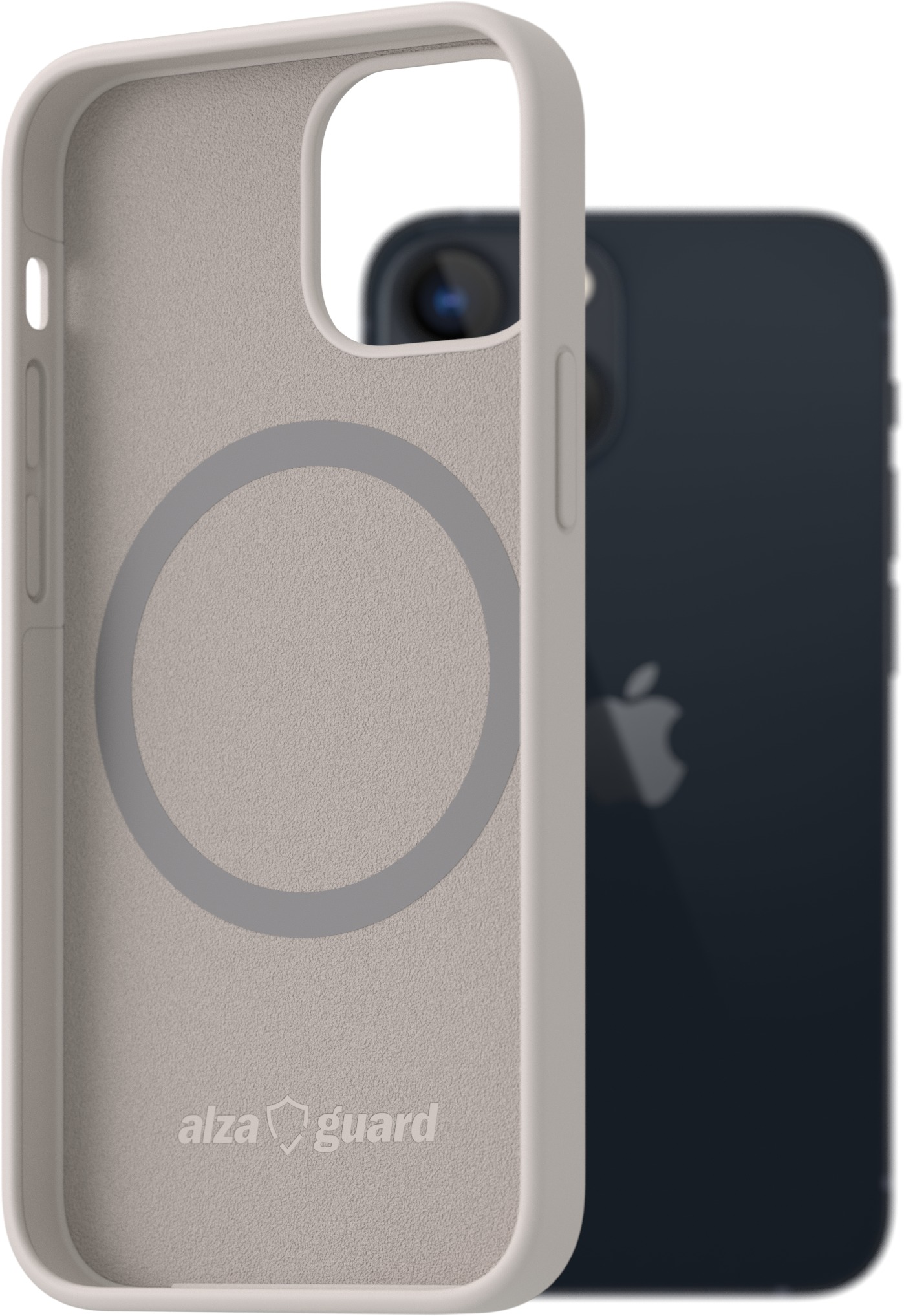 AlzaGuard Silicone Case Compatible with Magsafe pre iPhone 13 Mini biely