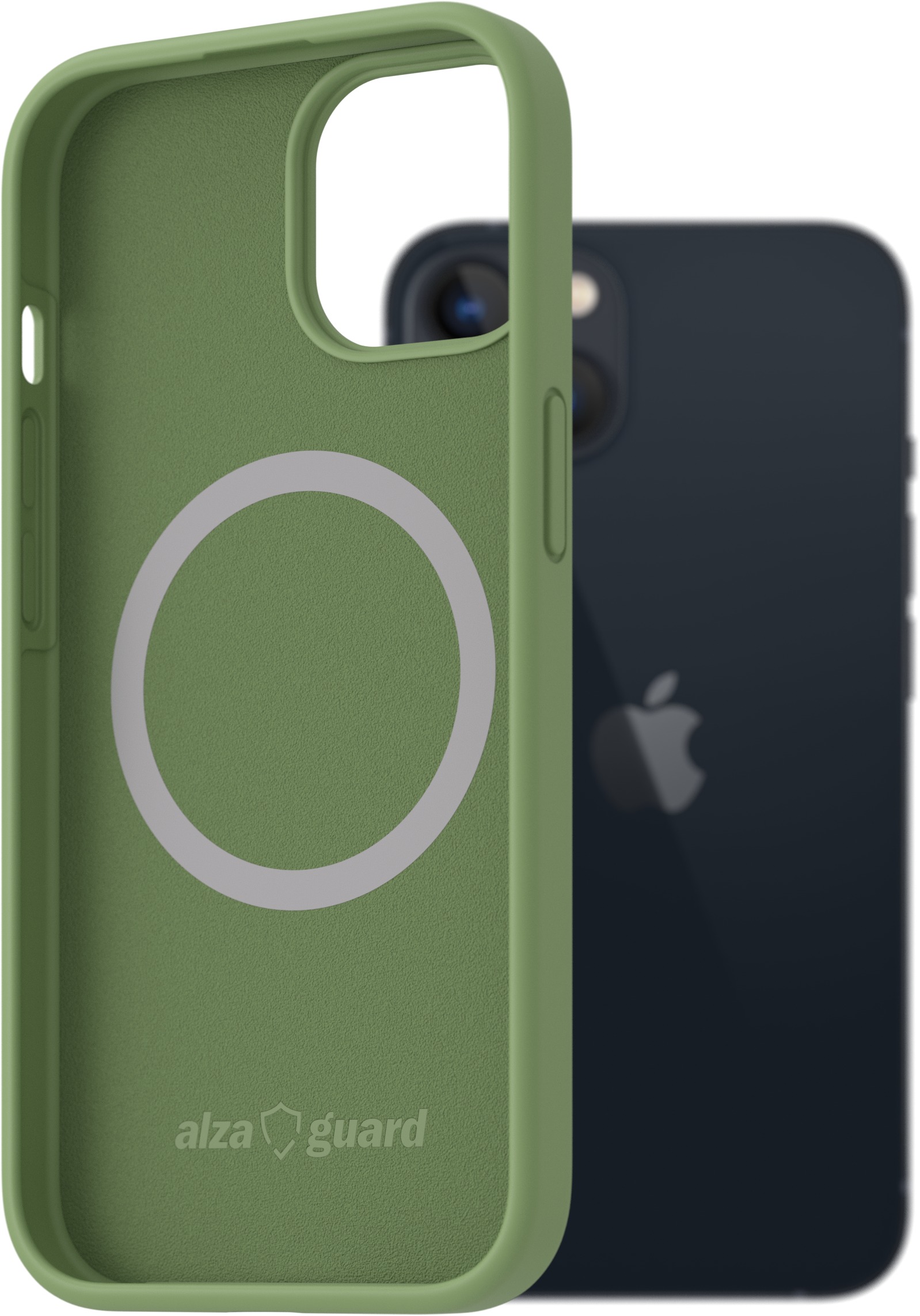 AlzaGuard Silicone Case Compatible with Magsafe pre iPhone 13 zelený