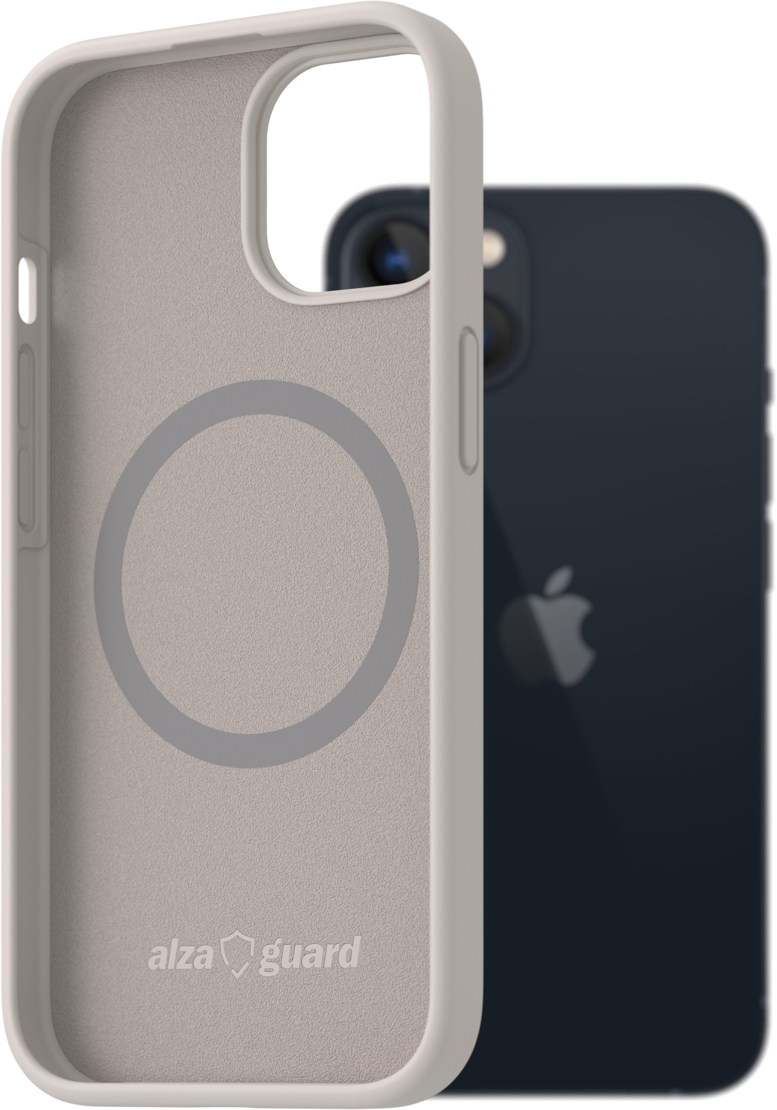 AlzaGuard Silicone Case Compatible with Magsafe pre iPhone 13 biely