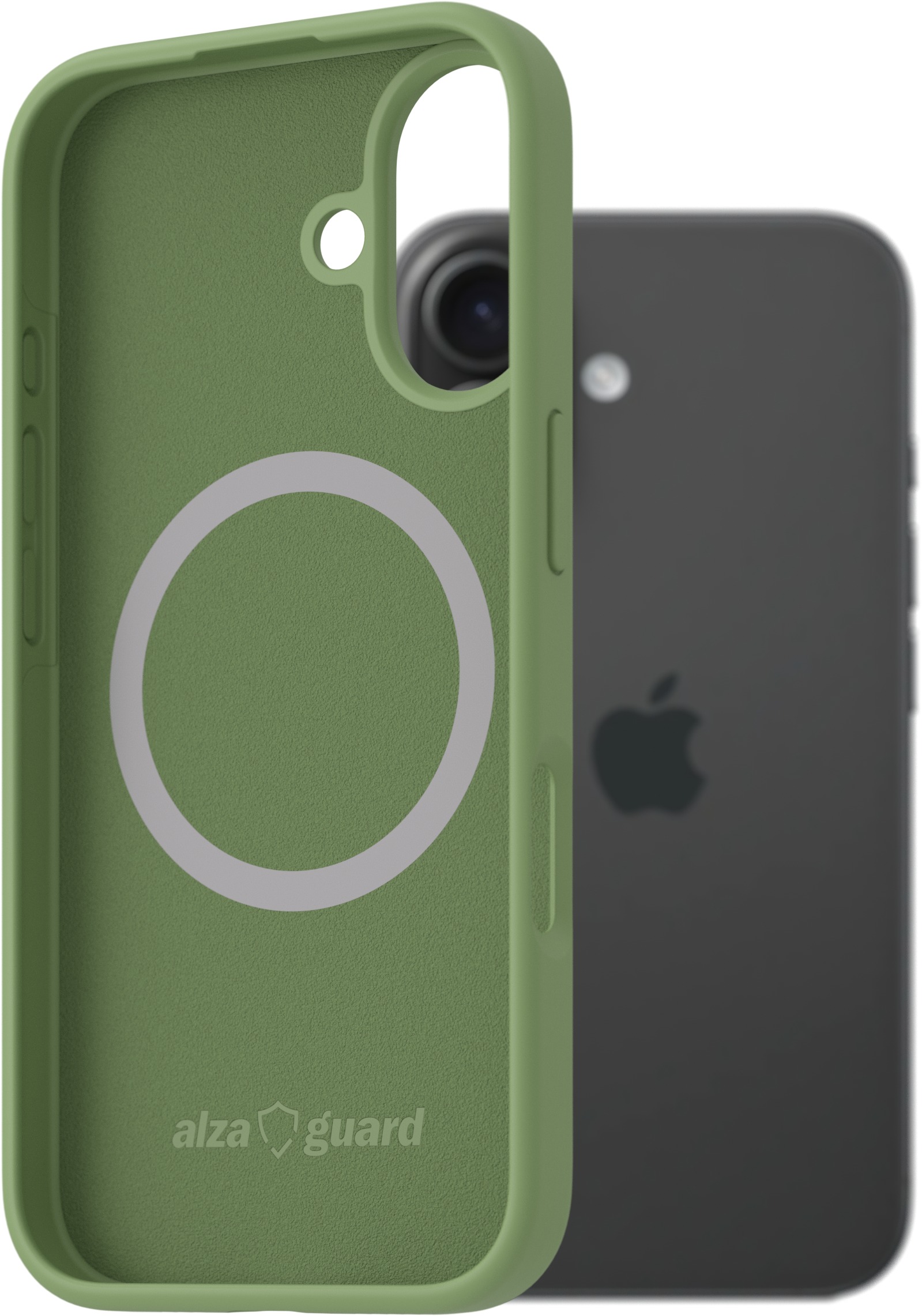 AlzaGuard Silicone Case Compatible with Magsafe pre iPhone 16 zelený