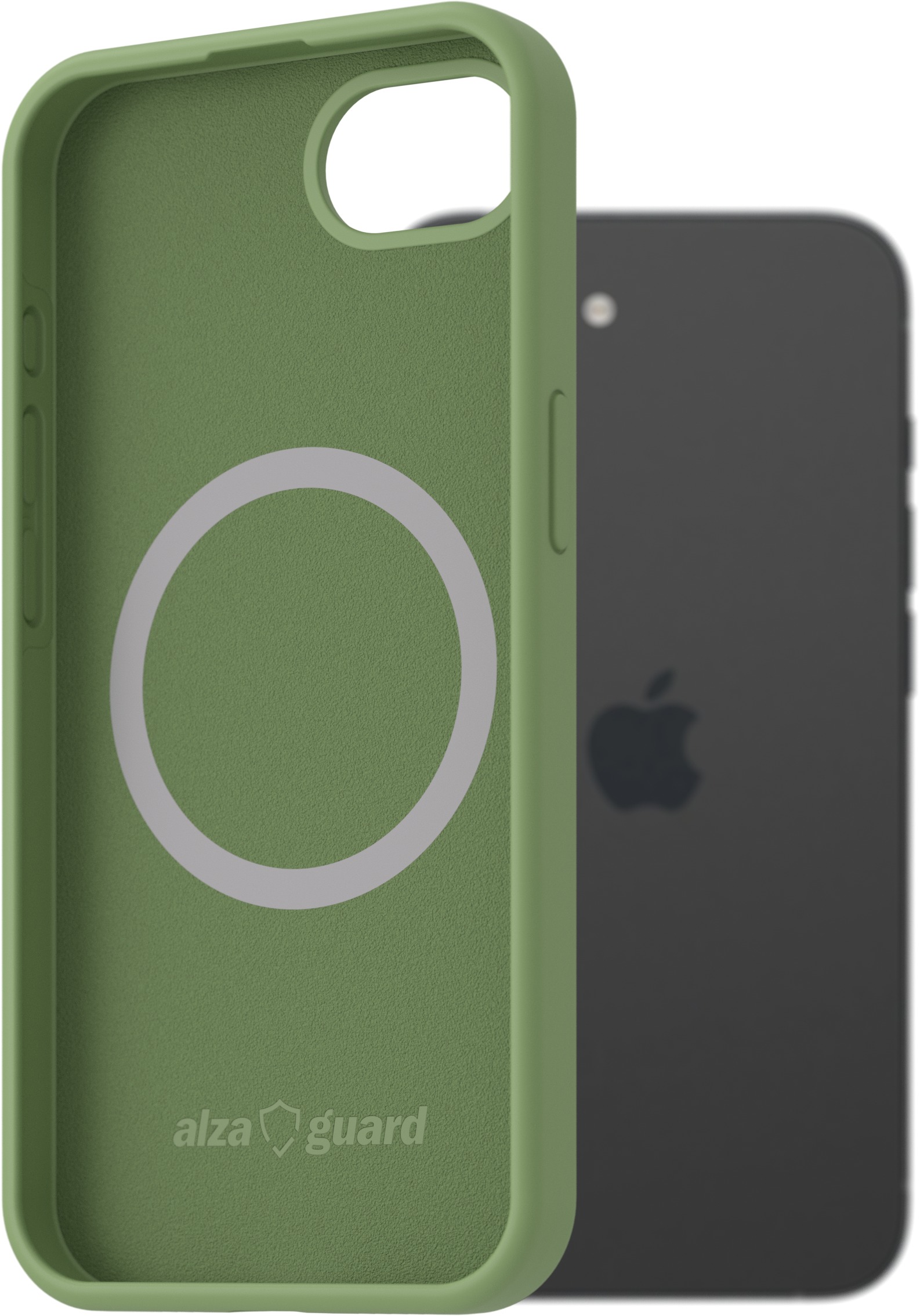 AlzaGuard Silicone Case Compatible with Magsafe pre iPhone 16e/17e zelený
