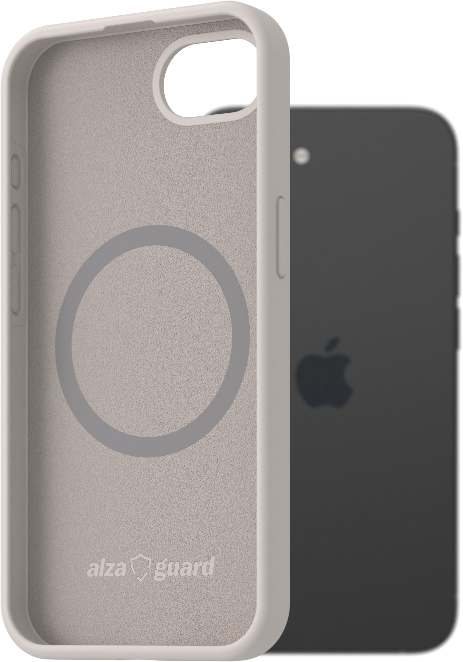 AlzaGuard Silicone Case Compatible with Magsafe pre iPhone 16e/17e biely