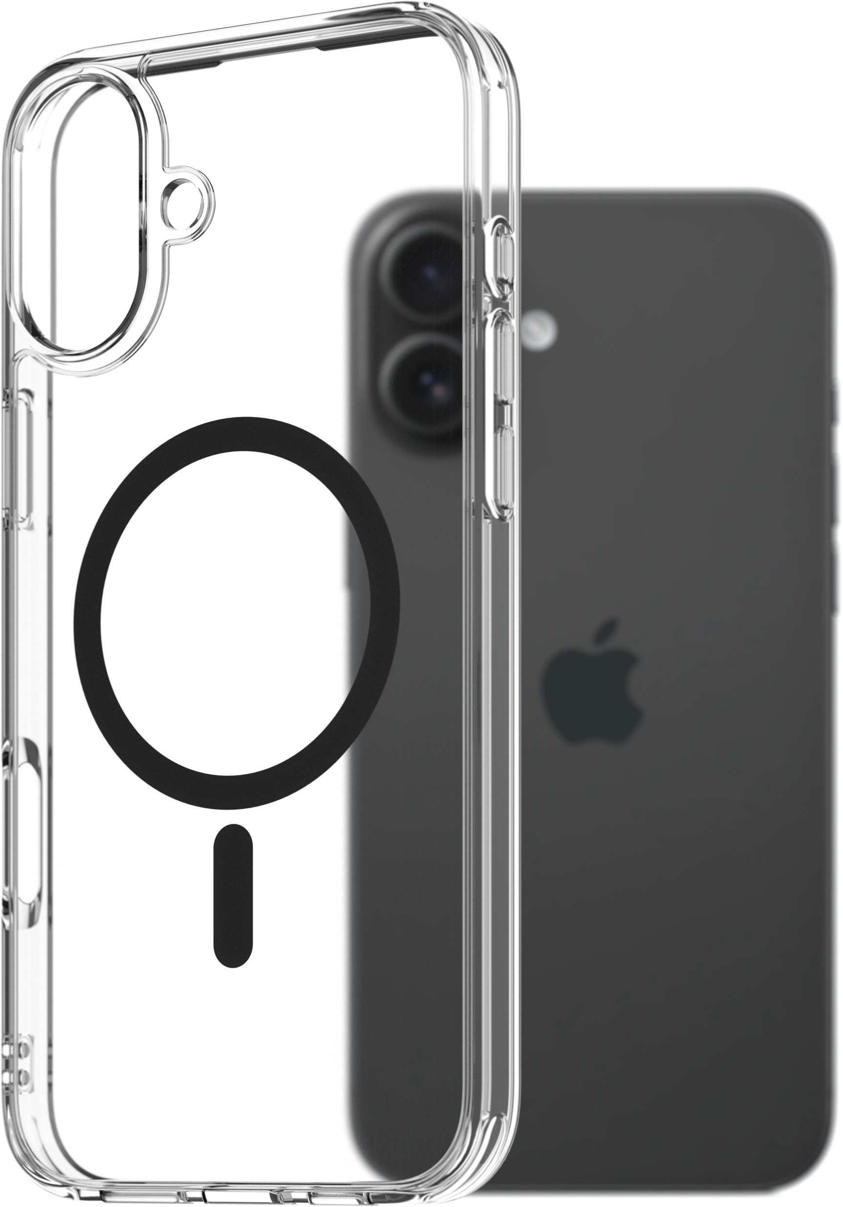 AlzaGuard Crystal Clear TPU Case Compatible with Magsafe pre iPhone 16 Plus – čierny
