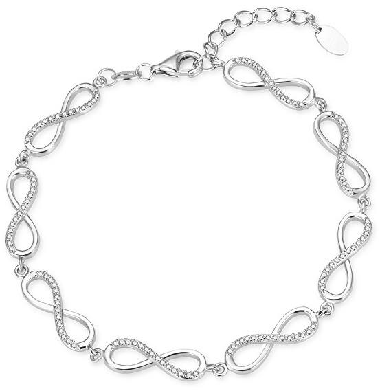 Agato Výrazný stříbrný náramek se zirkony Nekonečno AGB781/21 (Ag925/1000 6,7 g)