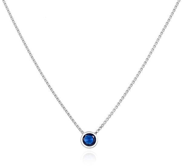 Agato Minimalistický strieborný náhrdelník s modrým zirkónom AGS1561/47-DB (Ag925/1000 1,6 g)