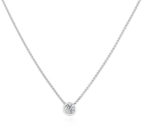 Agato Minimalistický strieborný náhrdelník s čírym zirkónom AGS1561/47-W (Ag925/1000 1,6 g)