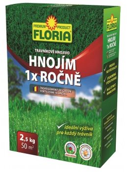 AGRO Trávnikové hnojivo FLORIA HNOJÍM 1× ROČNE, 2,5 kg