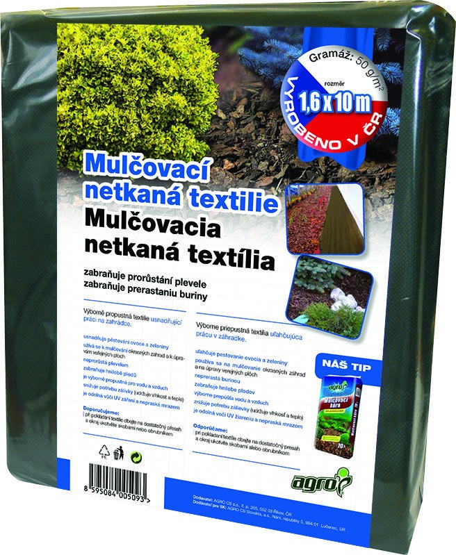 AGRO Netkaná textília mulčovacia, čierna, 1,6 × 10 m