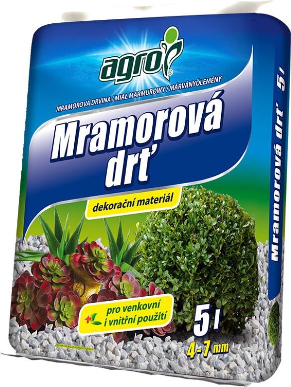 AGRO – Mramorová drvina, 4 – 7 mm, 5 l