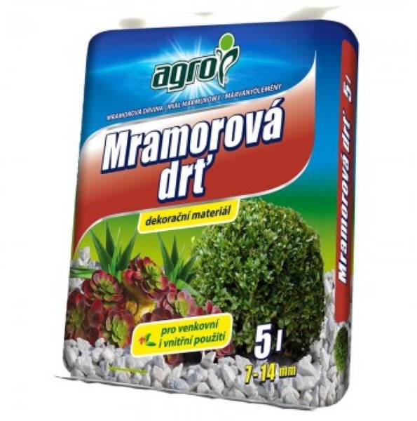 AGRO – Mramorová drvina, 7 – 14 mm, 5 l