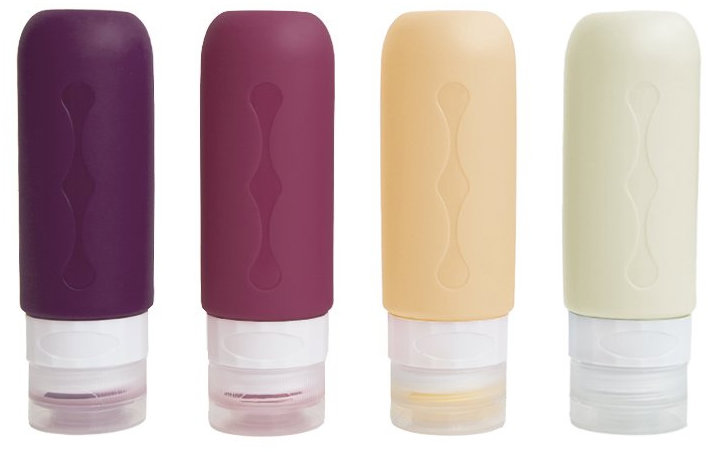 Kufryplus Cestovné silikónové fľaštičky XND15 vínové 90 ml, sada 4 ks
