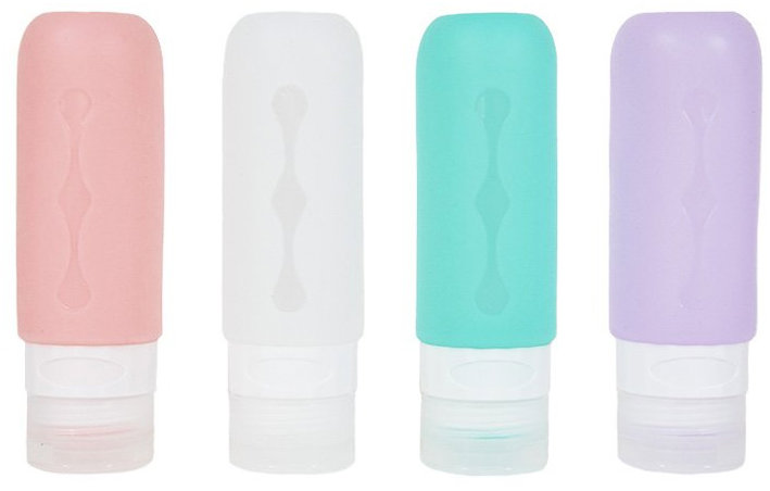 Kufryplus Cestovné silikónové fľaštičky XND16 fialové 90 ml, sada 4 ks