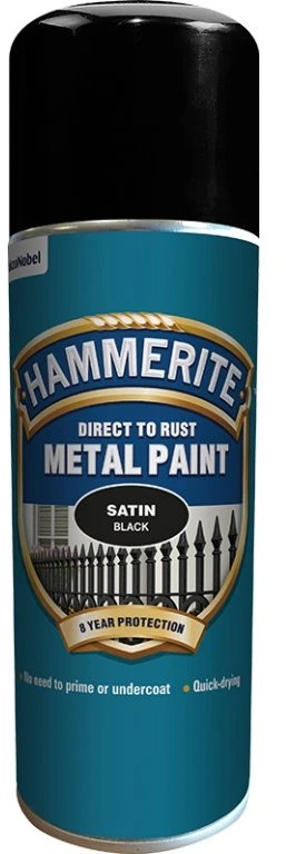 AkzoNobel Hammerite sprej přímo na rez satén 400 ml, černý