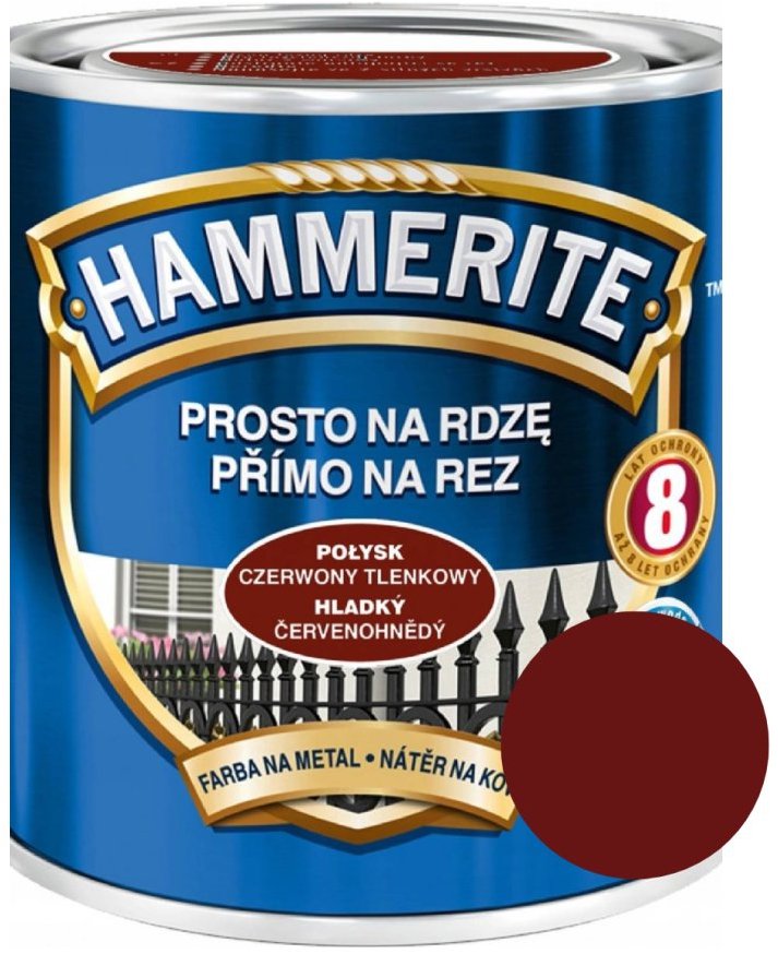 AkzoNobel Hammerite Přímo na rez hladký 2,5 l, červenohnědá