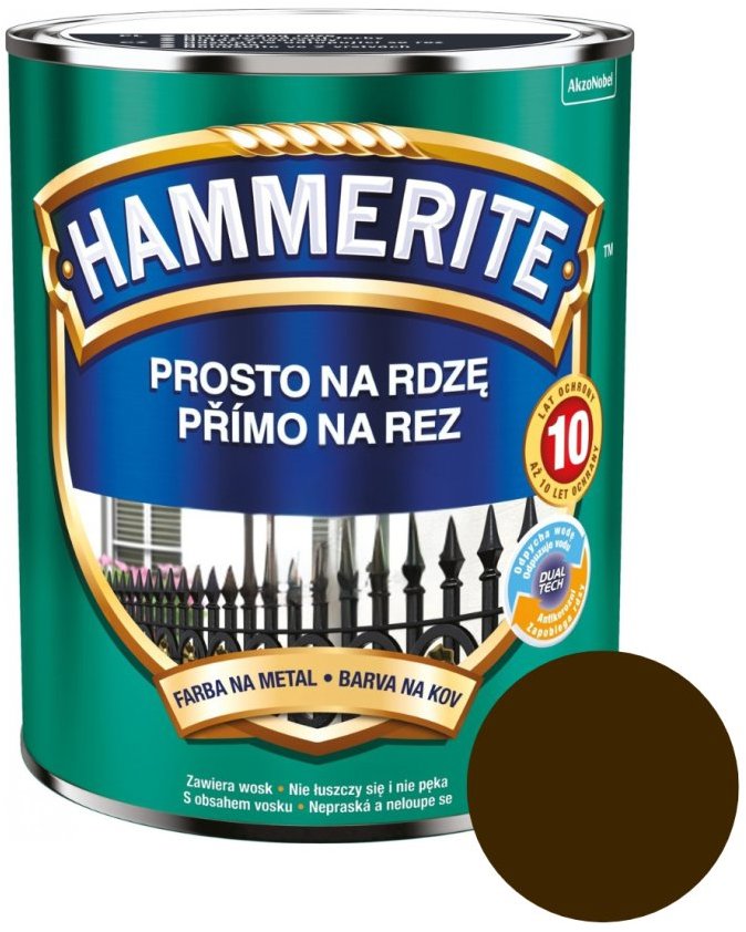 AkzoNobel Hammerite Přímo na rez matný 2,5 l, hnědá