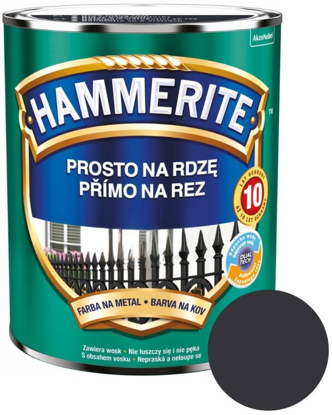 AkzoNobel Hammerite Přímo na rez saténový 2,5 l, antracitová