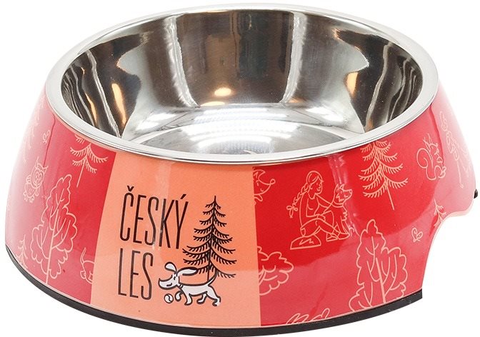 Akinu Český les melamínová miska s antikorovou vložkou M 800 ml červená