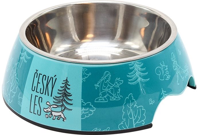 Akinu Český les melamínová miska s antikoro vložkou M 800 ml modrá