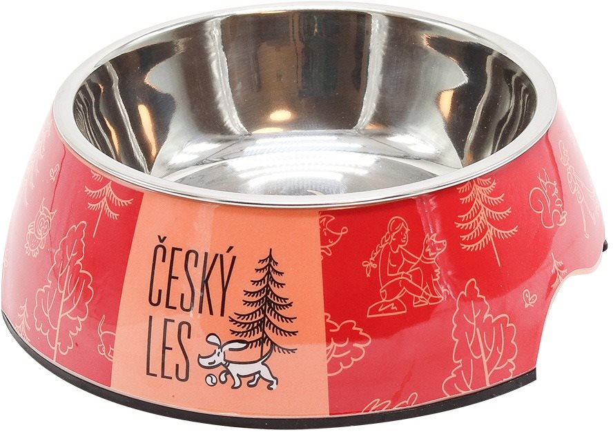 Akinu Český les melamínová miska s nerez vložkou L 1200 ml červená