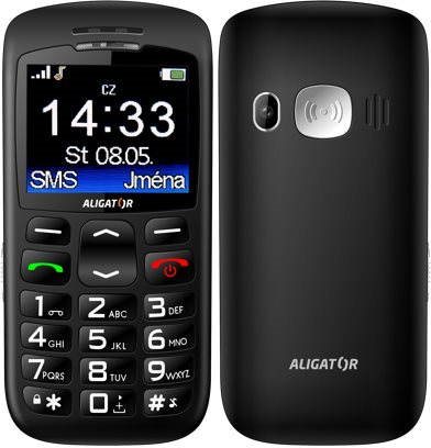 Aligator A670 Senior Black + Stolná nabíjačka