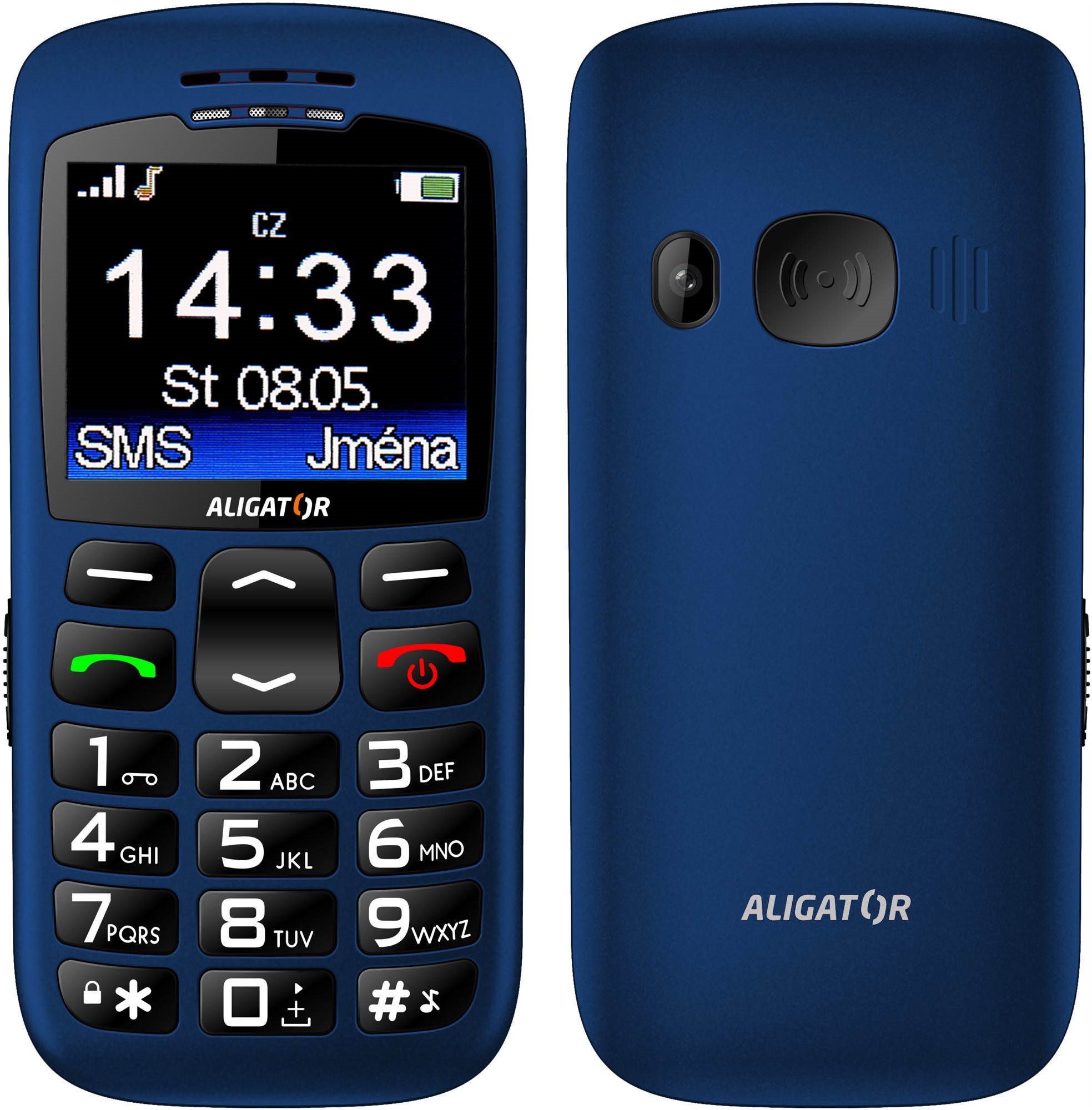 Aligator A670 Senior Blue + Stolná nabíjačka