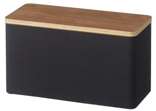Zásobník Yamazaki Rin 4807, kov / drevo, čierny