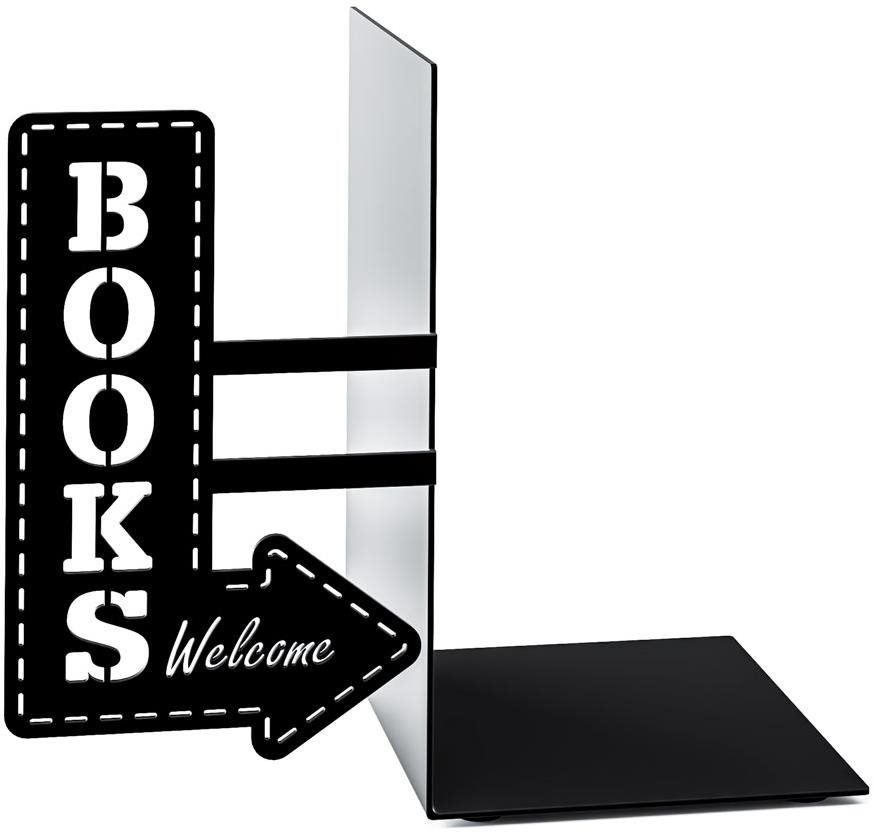 Balvi Knižná zarážka Bookshop 26531, kov, čierna