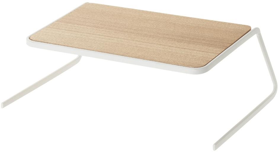 Yamazaki Polička na taniere Tosca 2446 kov/drevo š.26,5 cm biela