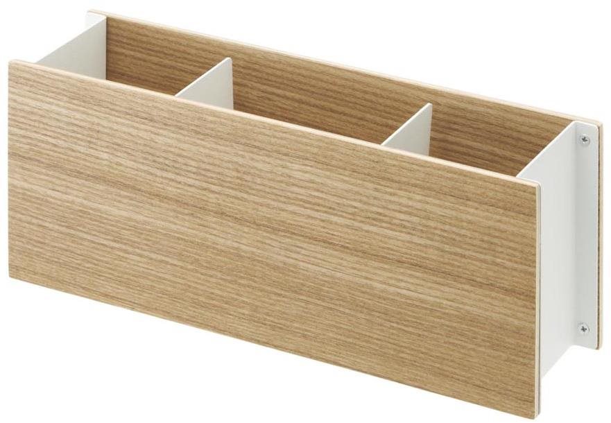 Yamazaki Multifunkčný stojanček Rin 2732, kov/drevo, š. 25 cm, biely