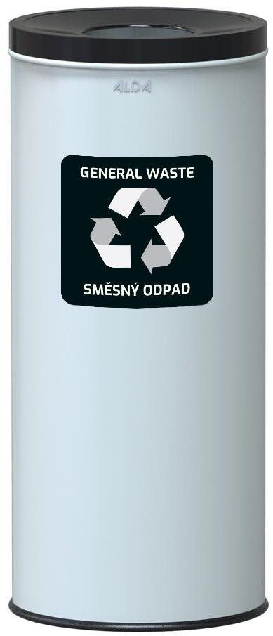 Alda Kôš na triedený odpad Eko Nord 45 l, čierne veko – zmes, lakovaná oceľ, biely