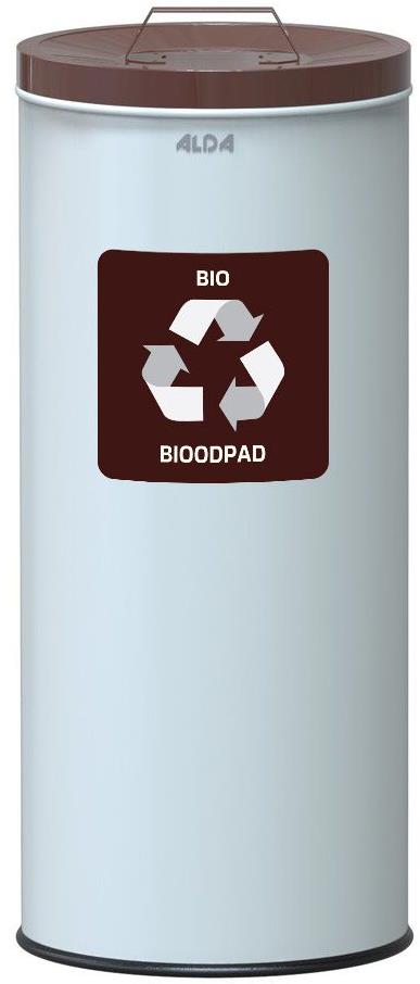 Alda Kôš na triedený odpad Eko Nord 45 l, hnedé veko – bio, lakovaná oceľ, biely