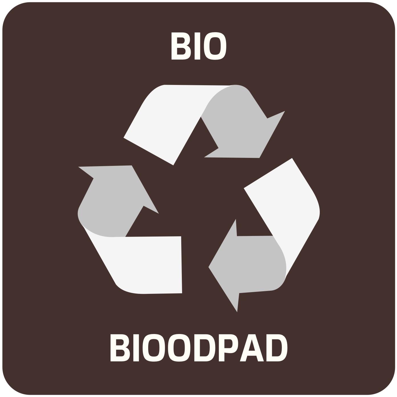 Alda Samolepka na odpadkový kôš na triedený odpad – BIO, hnedá, 17,5 × 17,5 cm