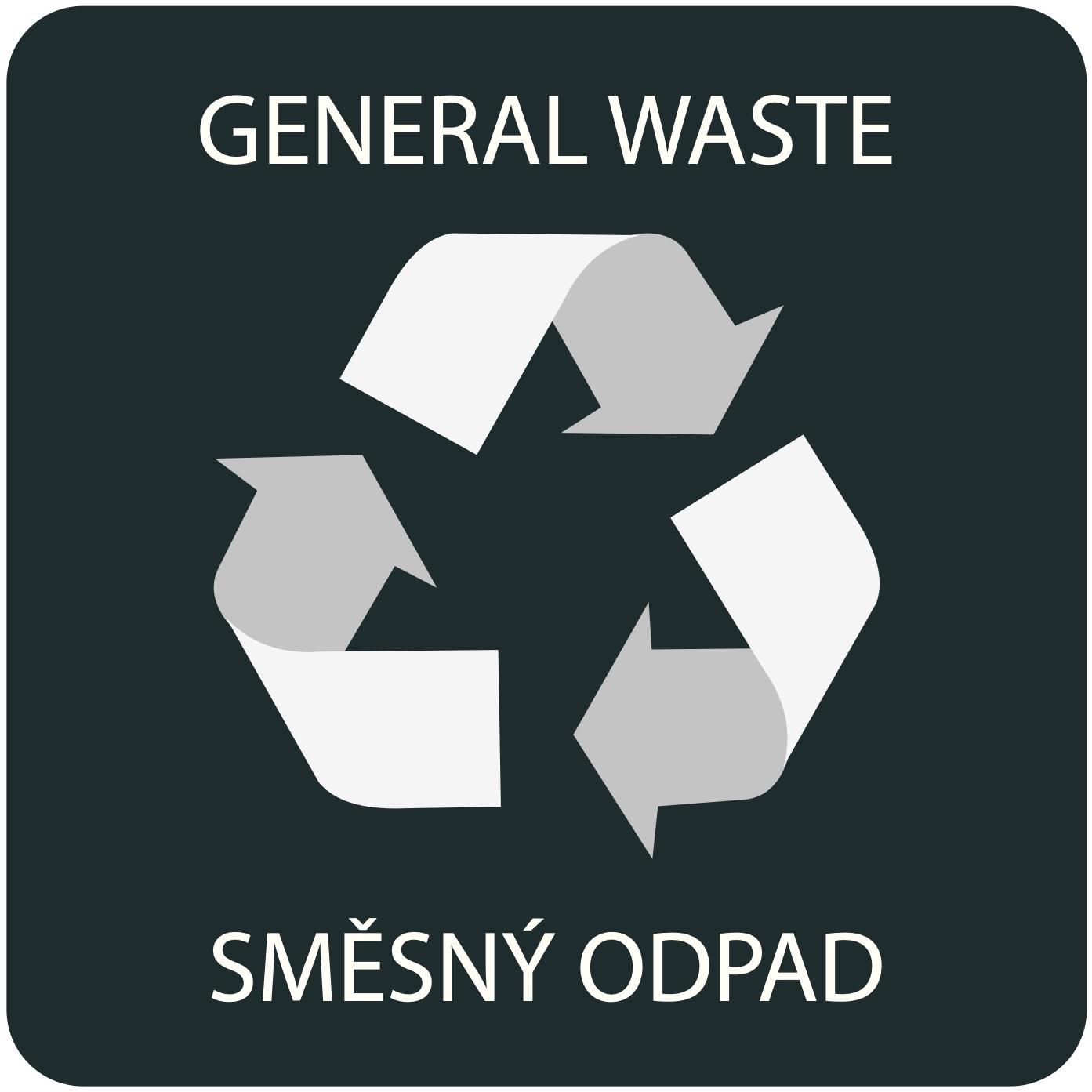 Alda Samolepka na odpadkový kôš na triedený odpad – ZMES, čierna, 17,5 × 17,5 cm