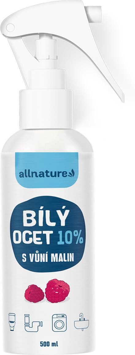 Allnature – Biely ocot, sprej 10 % s vôňou malín, 500 ml