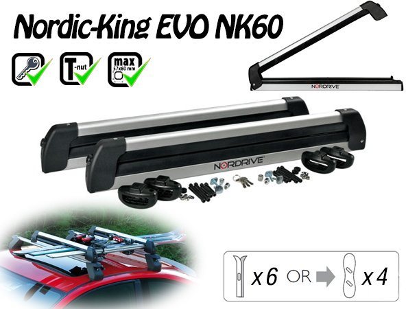 Nordrive Nordic King Evo nosič 6 párov lyží/4 snowboardy