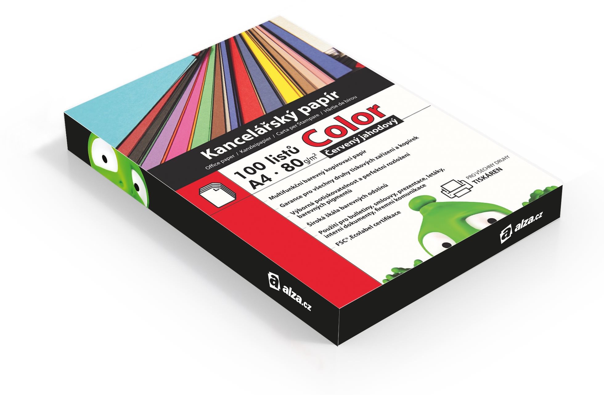 Alza Color A4 červený 80g 100 listov