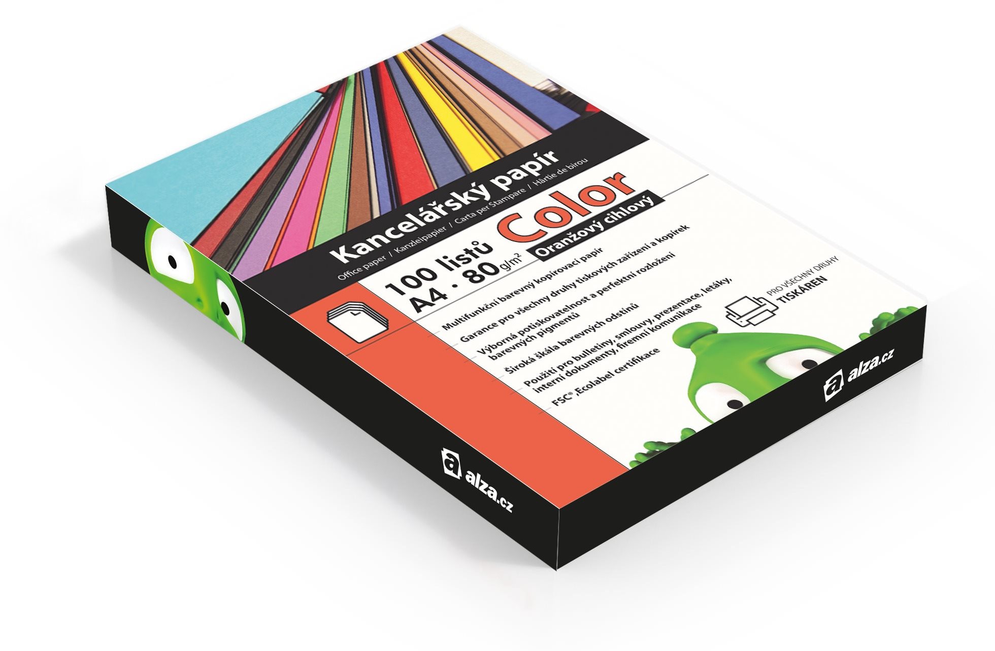Alza Color A4 oranžový tehlový 80g 100 listov
