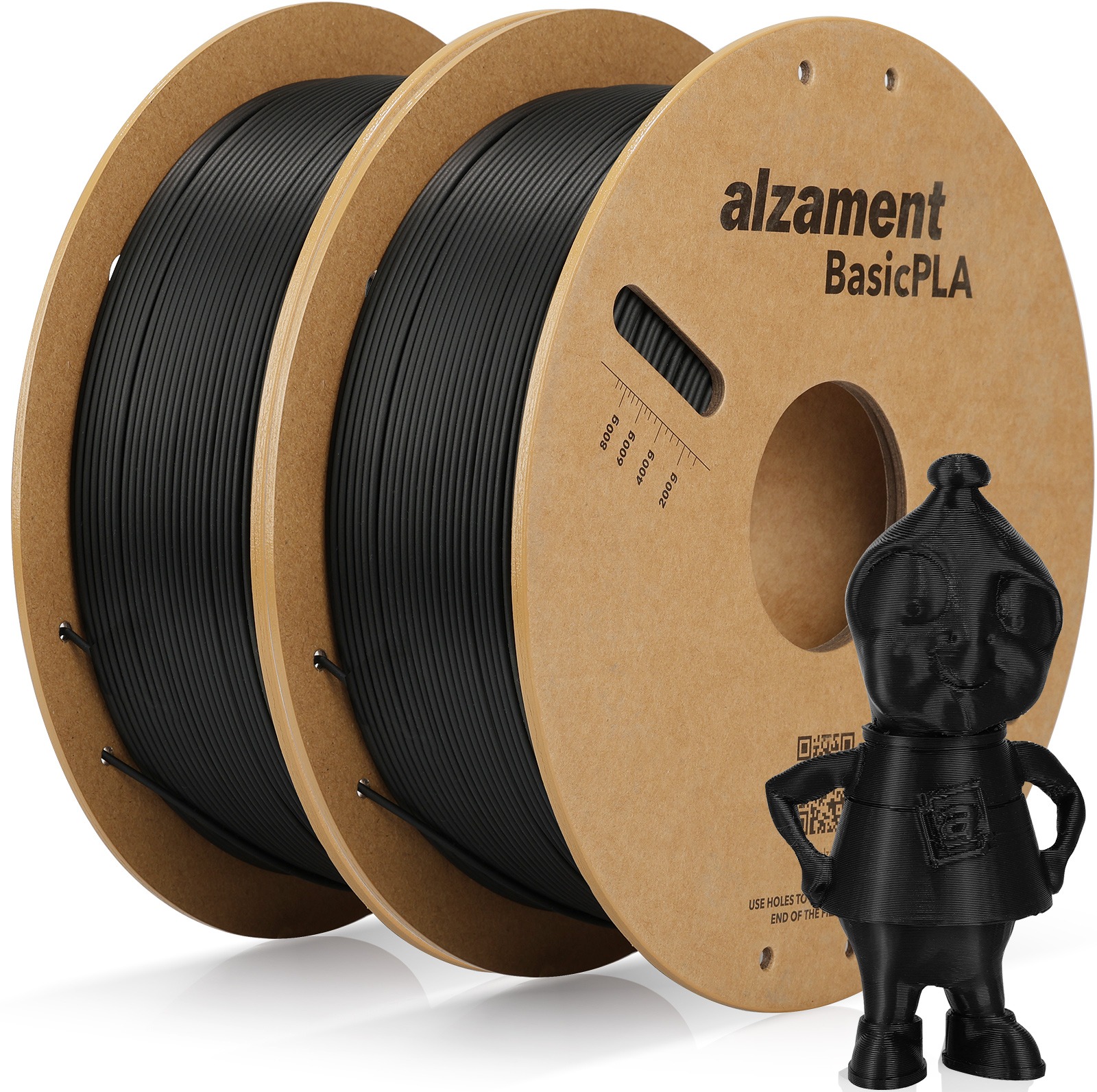 Alzament PLA Basic Dualpack 2× 1 kg Black