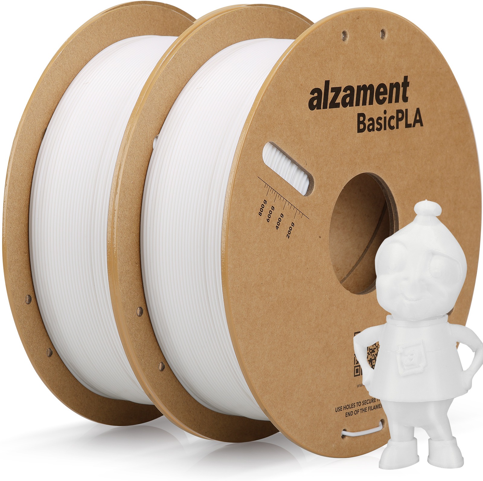 Alzament PLA Basic Dualpack 2× 1 kg White
