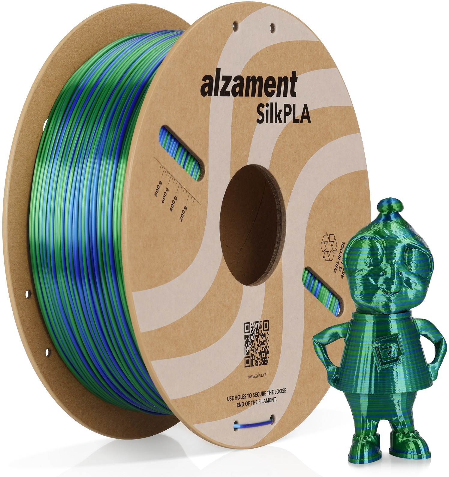 Alzament PLA Silk Candy 1 kg Blue + Green