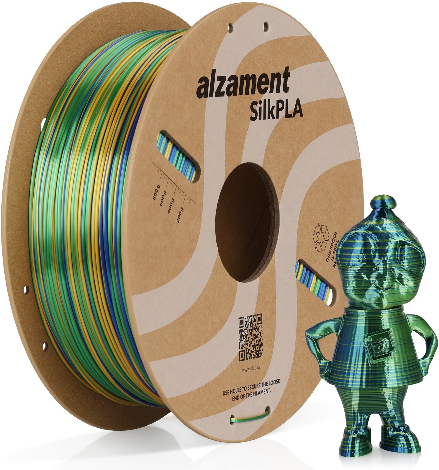 Alzament PLA Silk Candy 1 kg Gold + Blue + Green