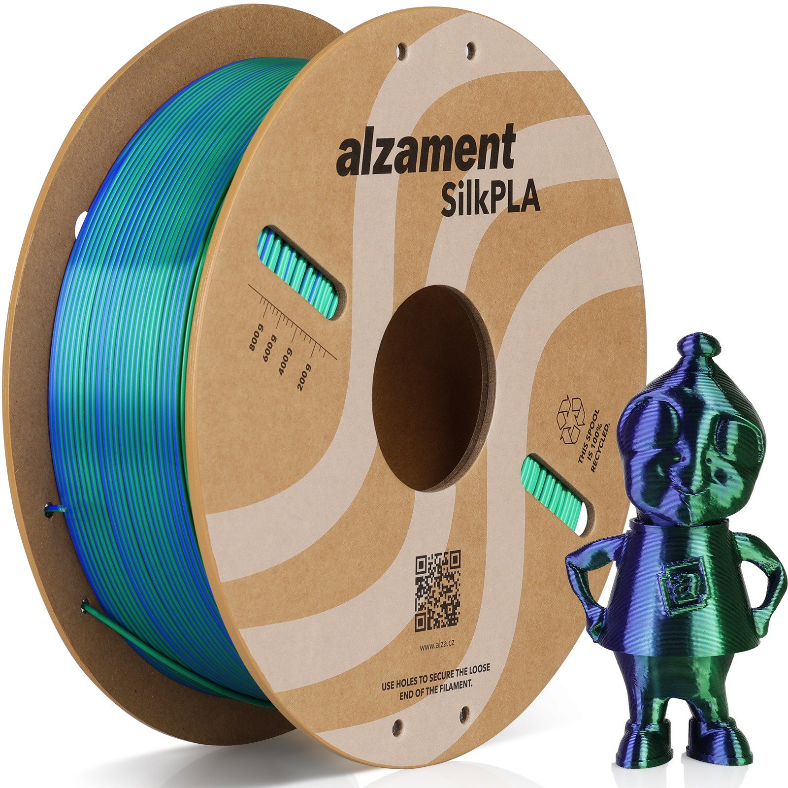 Alzament PLA Silk Dual Color 1 kg Blue-Green