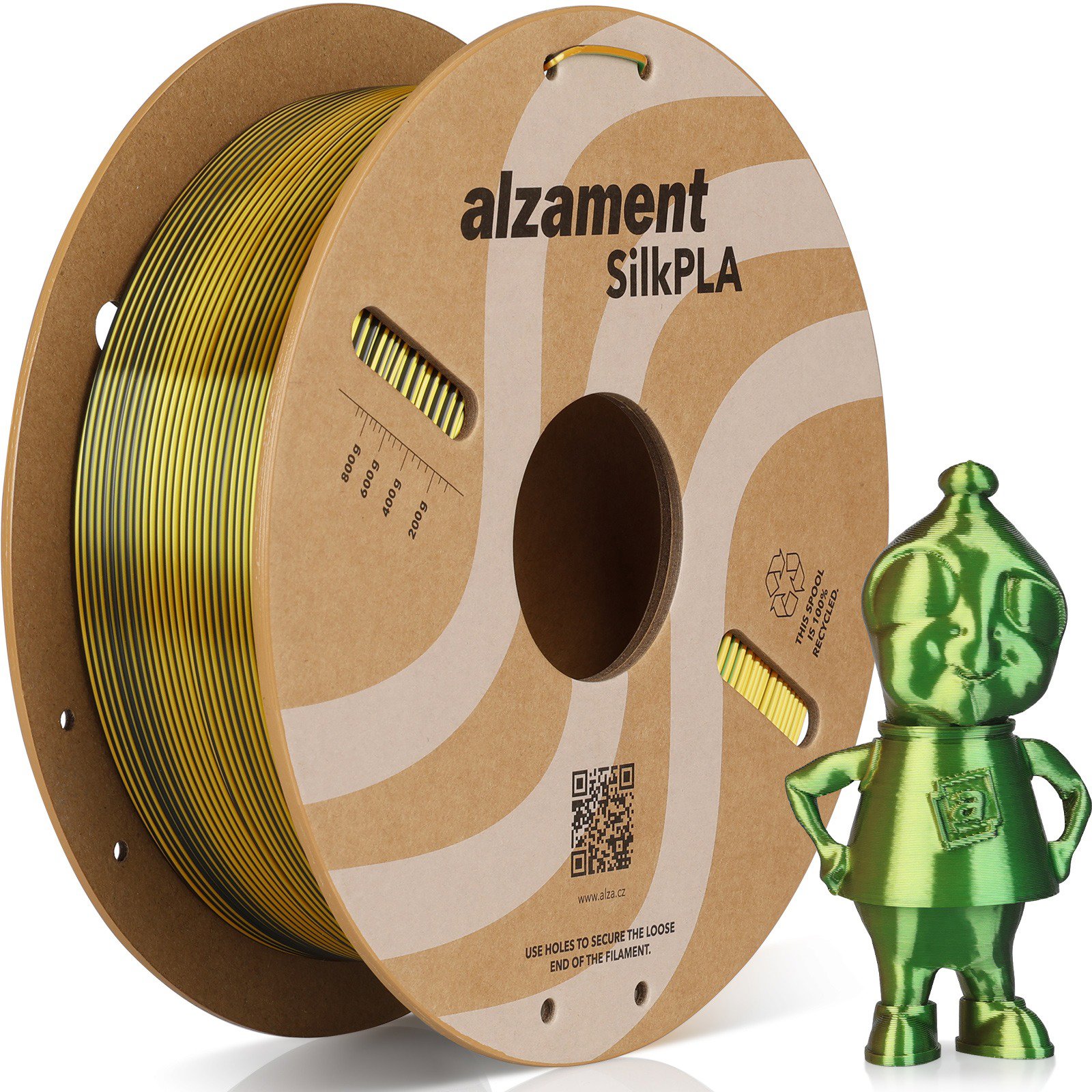 Alzament PLA Silk Tri Color 1 kg Gold-Green-Black